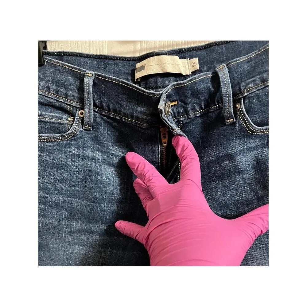 Levis Shorts Womens 29 MedDark Wash Denim Rolled Hem Stretch Mid Rise Festival - Image 6