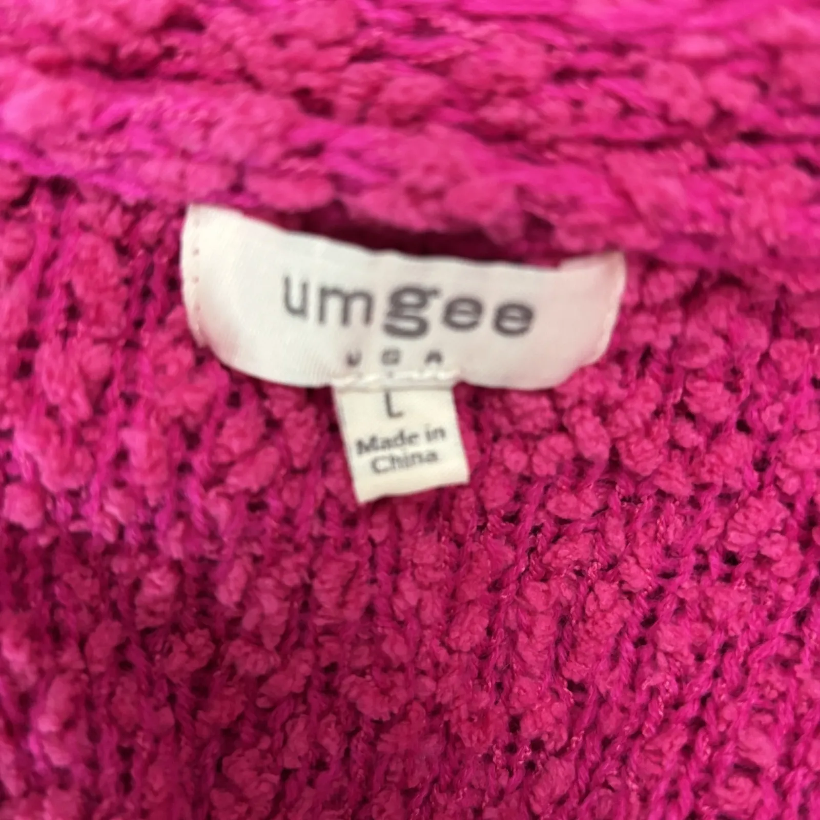 Umgee Oversized Cardigan Sweater Womens Large Pink Open Cozy Loungewear Bat Wing - Image 7