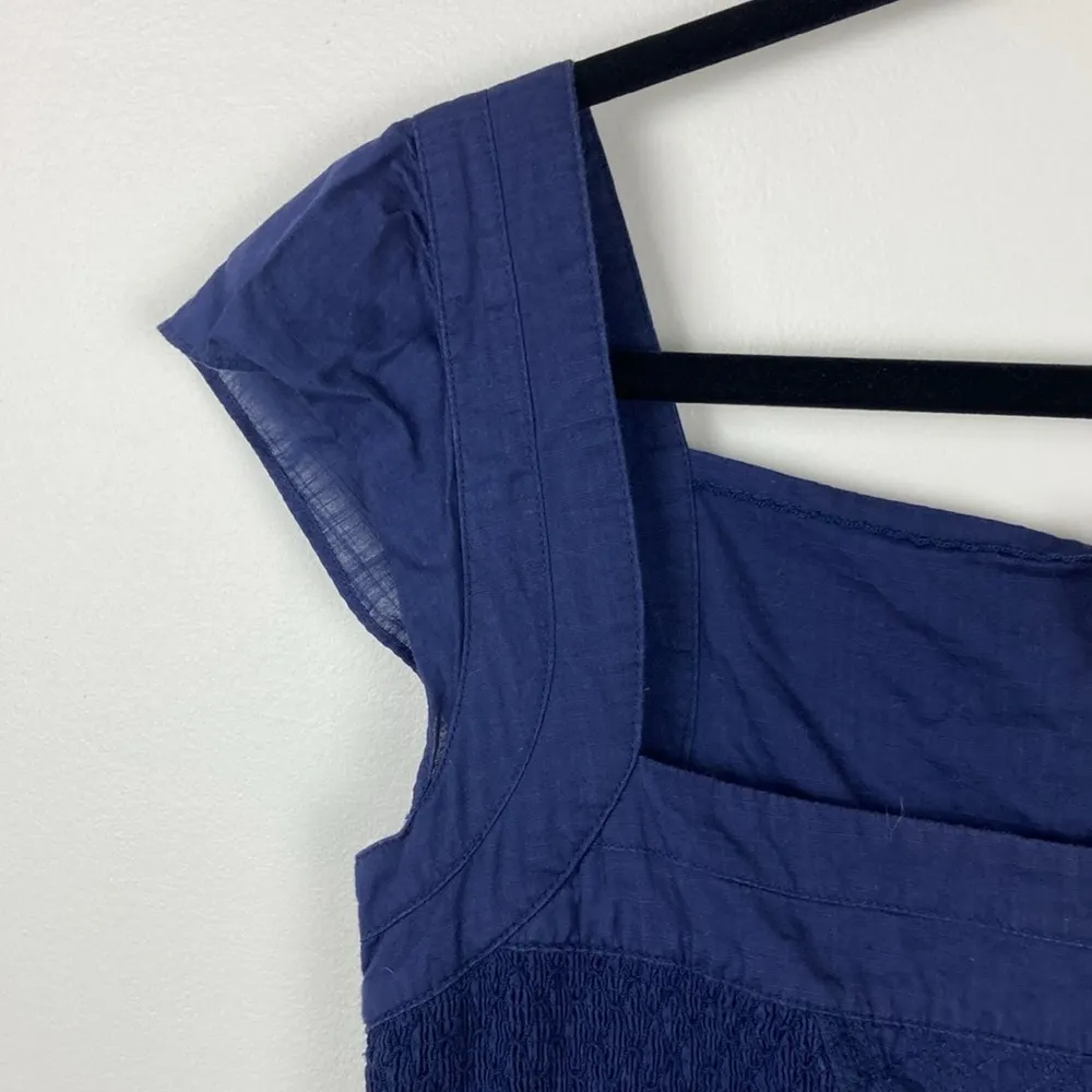 Anthropologie Maeve Supreme Grace Dress Navy Square Neck Women’s Size 4 Cotton - Image 7