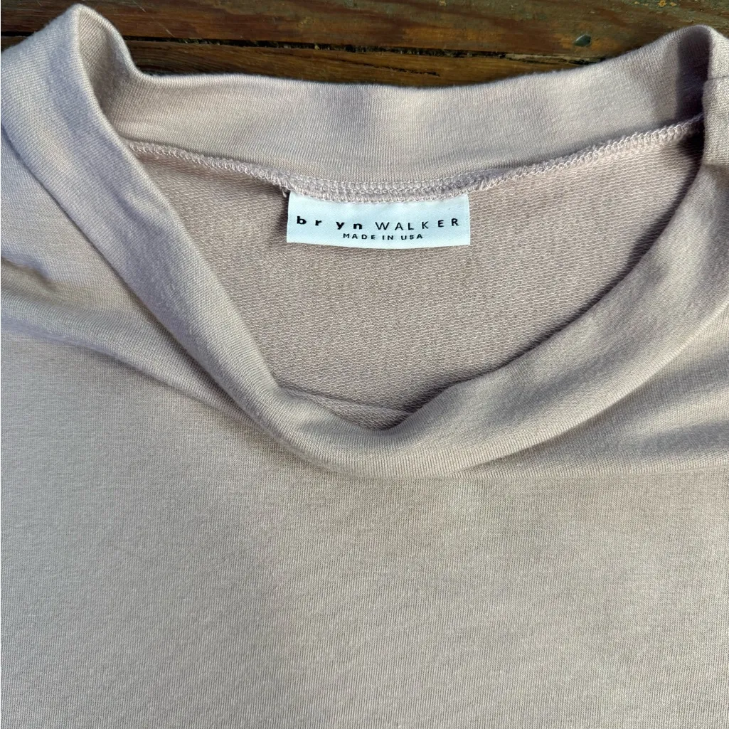 NWT Bryn Walker Bamboo French Terry Boxy Cropped Aiden Top Sz Small 💚🍄 - Image 6