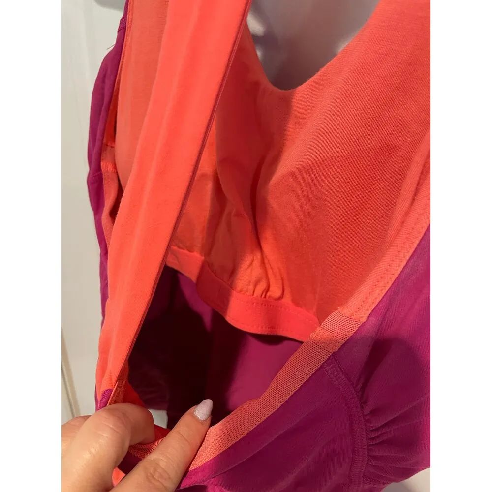 Lucy fuschia and orange workout top size medium Pink - Image 4