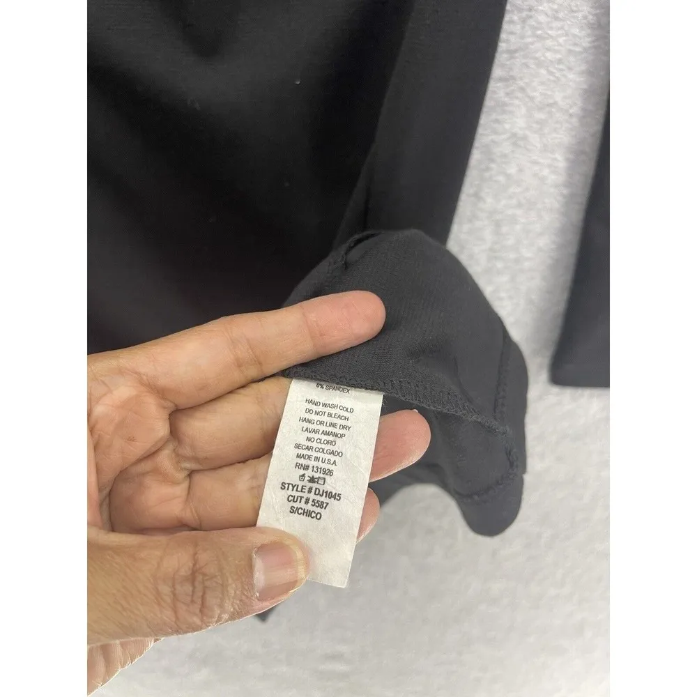 Tea n Rose Women's Dress Fitted Long Sleeve Beaded V Neck Black Size Small - Image 3