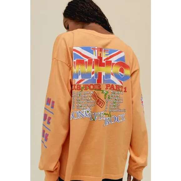 DAYDREAMER Vintage Peach The Who First Farewell Four Long Sleeve Tee Size Small - Image 2