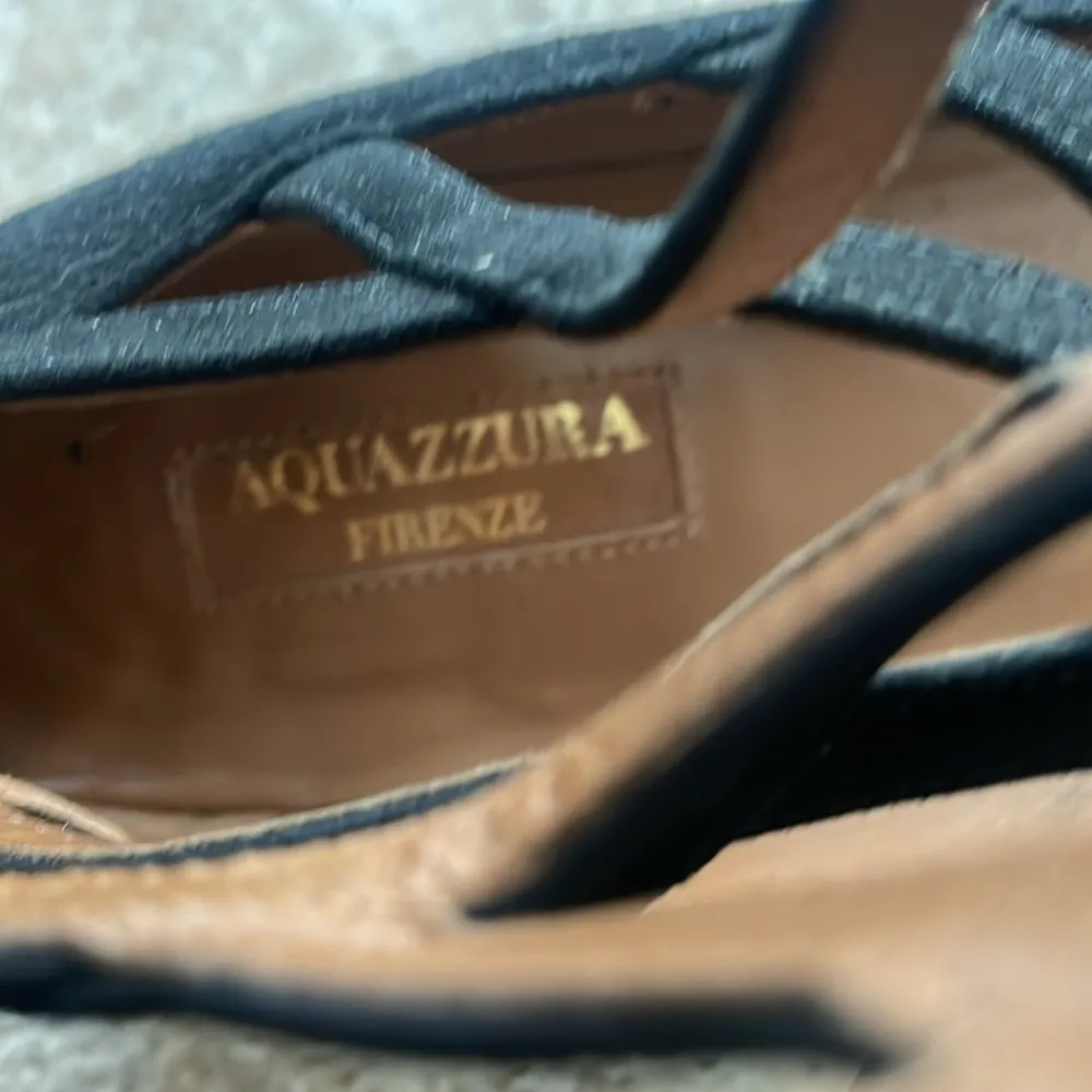 Aquazzura Belgravia Suede Flats in Black Size 6 - Image 7