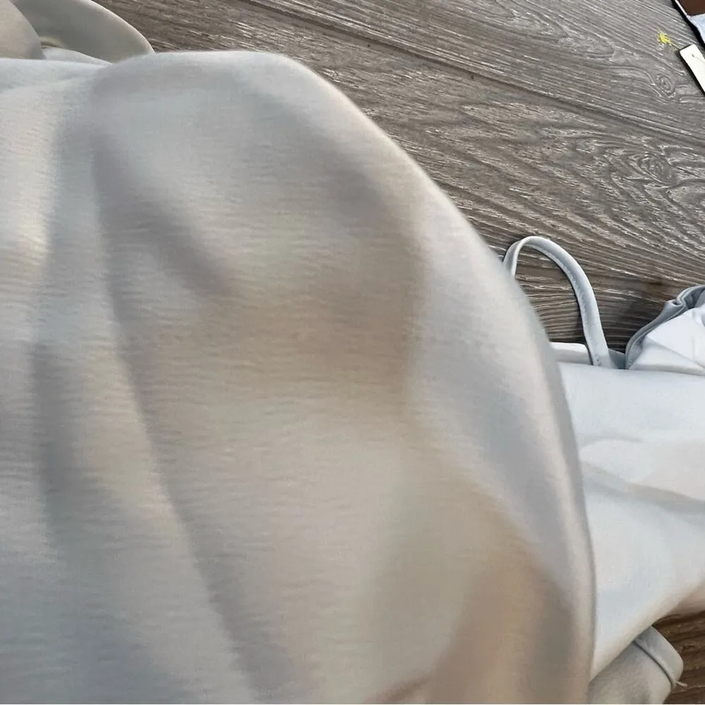 NWT LPA Shirred Cross Front Gown in Powder Blue SZ XS - Image 7