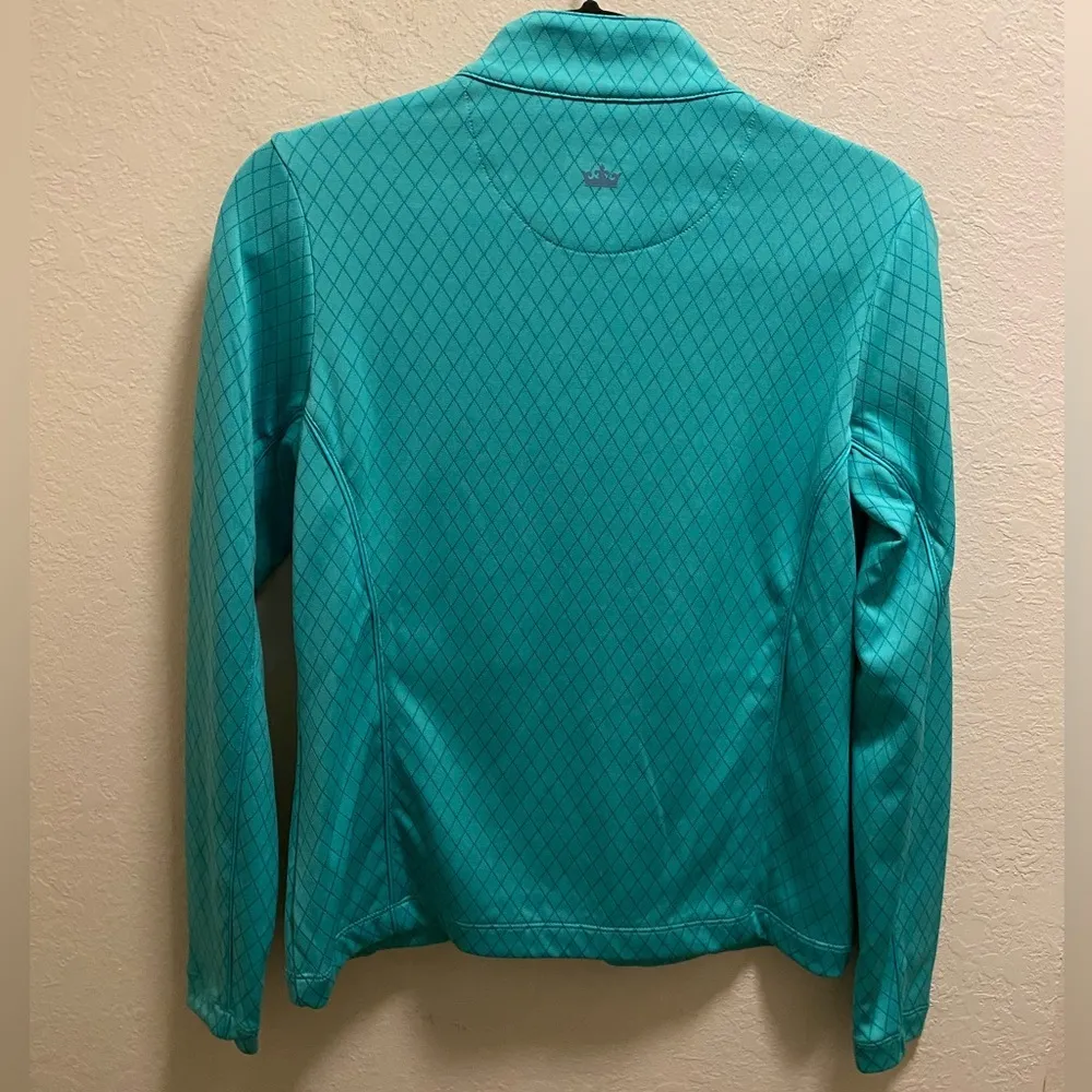 Peter Millar Women's Lagoon Diamond Quilt Full Zip Size Small - Image 6