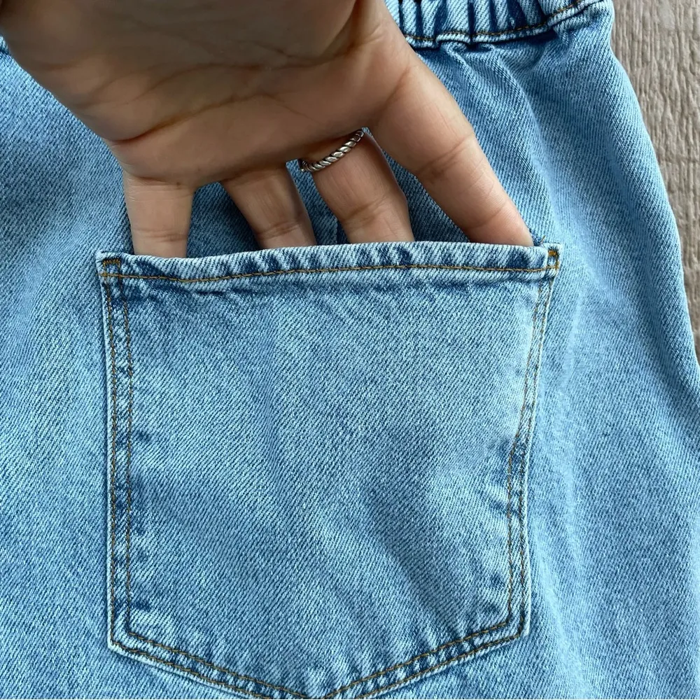 ASOS Womens Unisex Shorts Blue Denim Jean Baggy Box Pleated 90’s Size 40 - Image 7