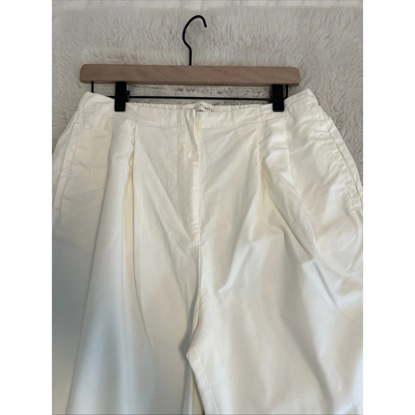 Hirsch Timber Pleated Women's White Chino Pants Size‎ Large - Image 14