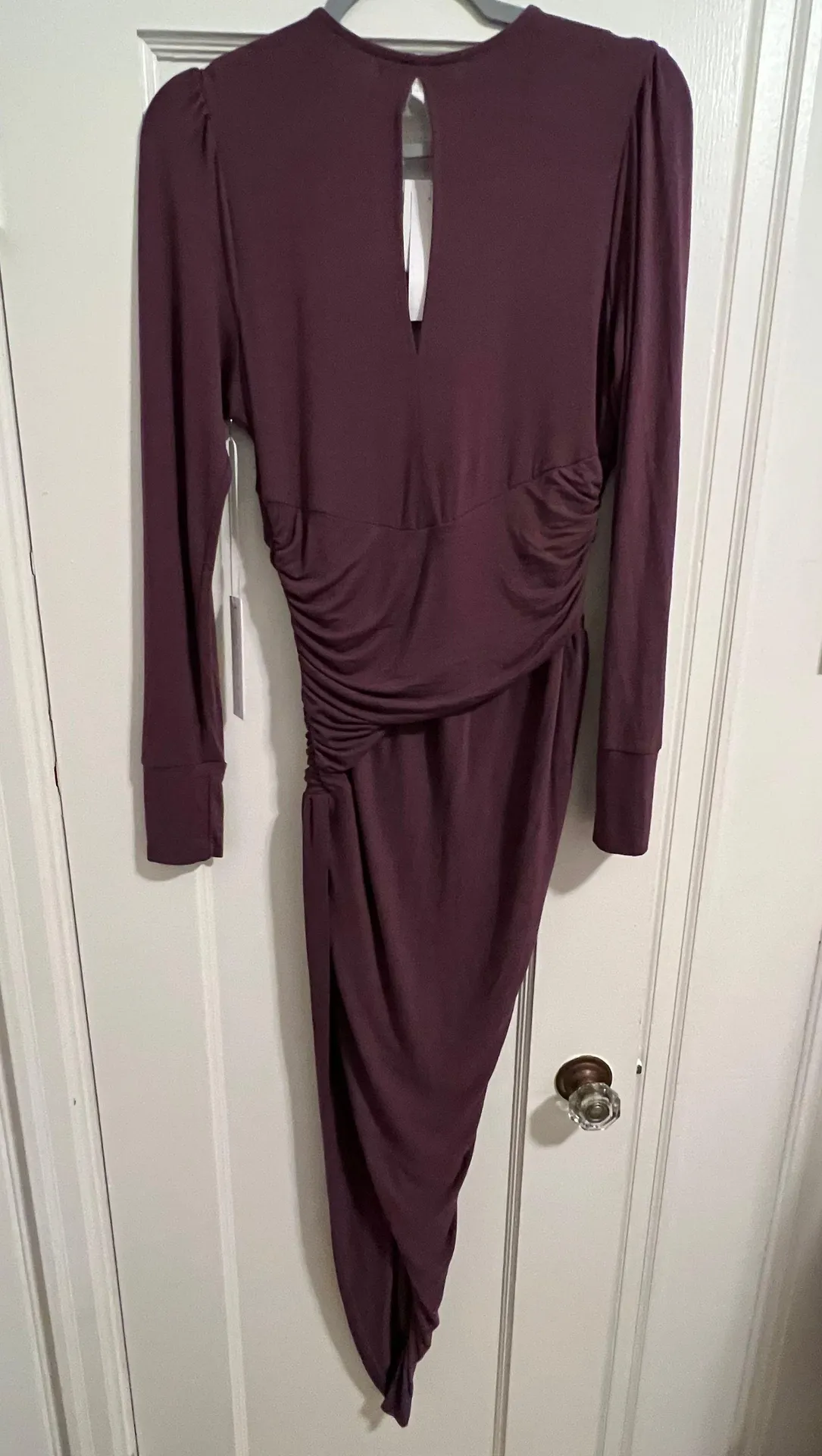 Young Fabulous & Broke GENESIS Long Sleeve Side Slit Maxi DRESS in Jam Purple S - Image 6