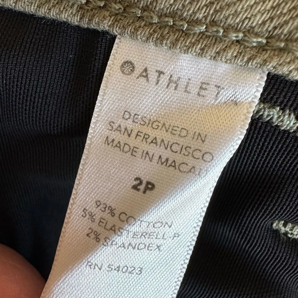 Athleta Flex Olive Green Straight Cropped Jeans Size 2 Petite - Image 9