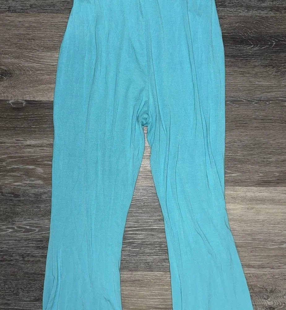 Blue Tie Front Flare Jumpsuit by Shein - Size Small - Image 7