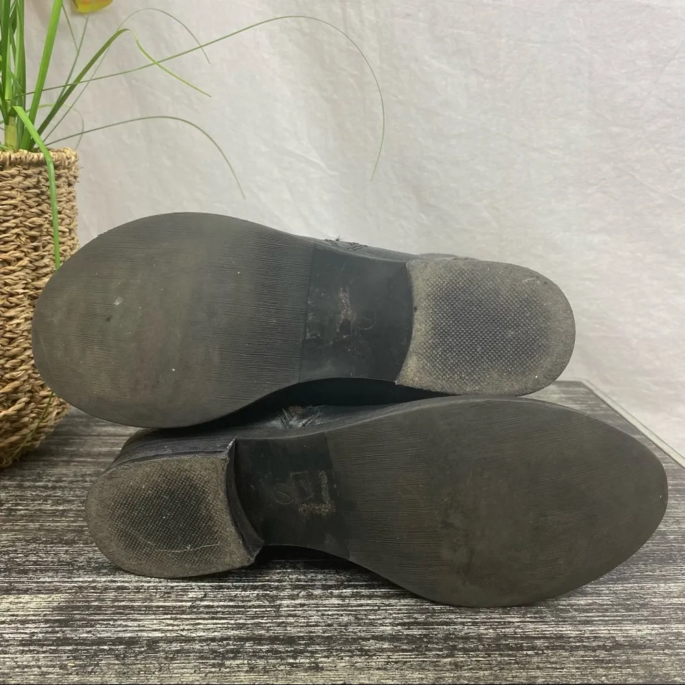 Steve Madden Black Leather Shawny Knee High Zip Up Riding Boots 7 - Image 6