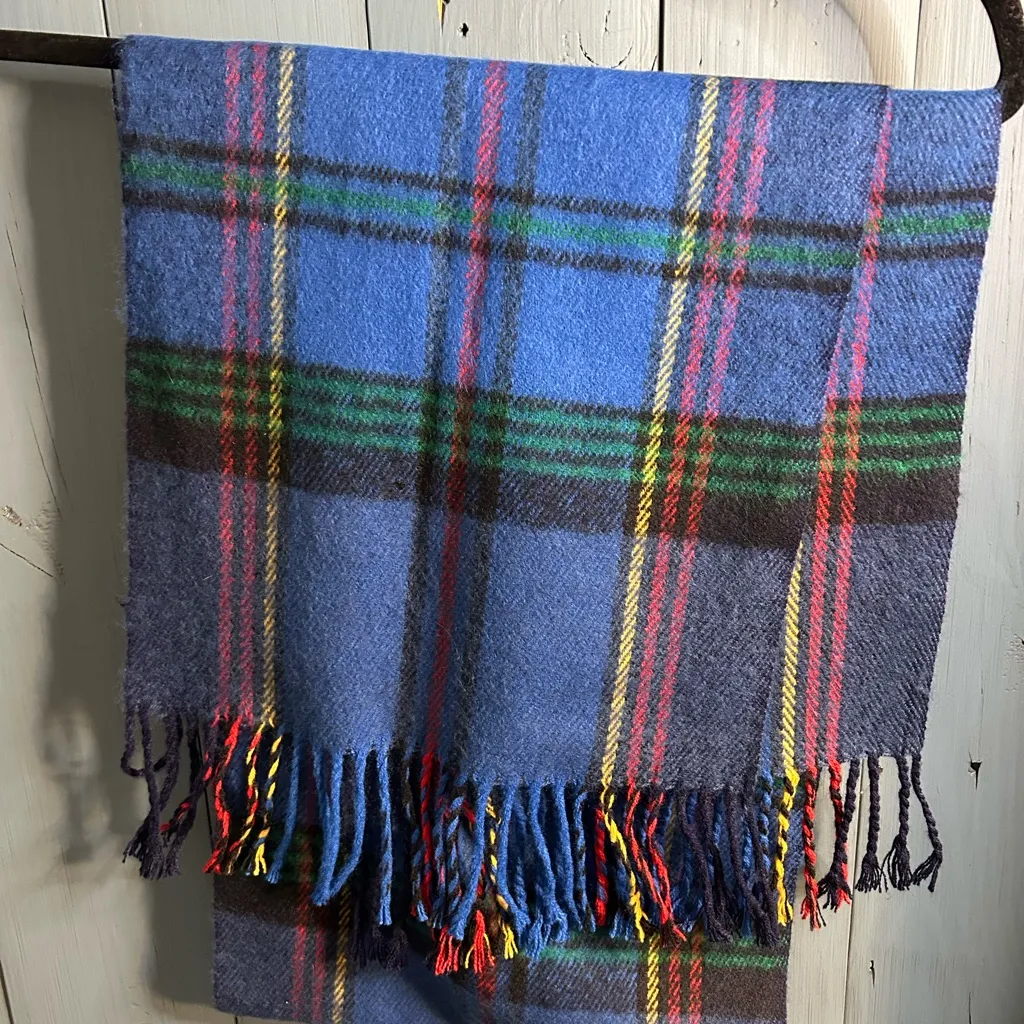 Blue/Multicolor Plaid Tartan Winter Scarf - Image 3