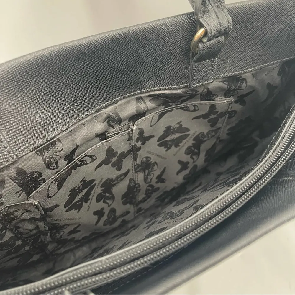 REBECCA MINKOFF Purse Monroe Tote Shoulder Bag Satchel Leather Gold Hardware - Image 7