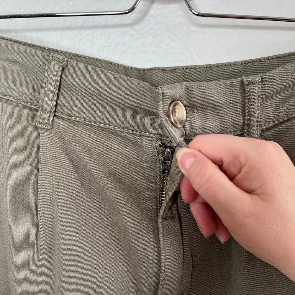 Free People Womens Bille Chino Olive Cotton Khaki Shorts Size 6 - Image 6