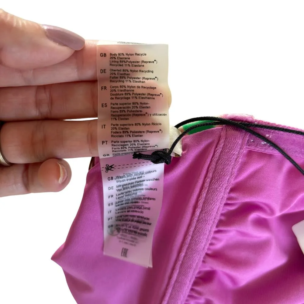 Scotch & Soda White Multicolor Floral Print Halter Tie Bandeau Bikini Top Sz XL - Image 4