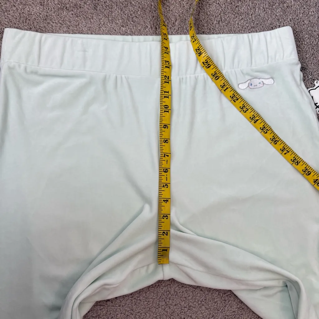Forever 21 x Hello Kitty & Friends Cinnamoroll Velour Track Pants‎ Aqua Green 2X - Image 9