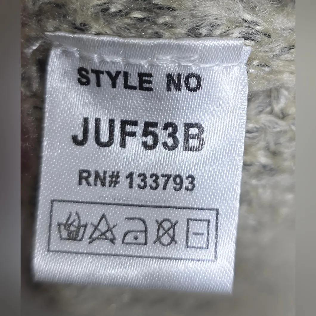 POL Women’s Diamond Eyelet Tan Sweater Cardigan Duster Elbow Patches Boho Size S - Image 8