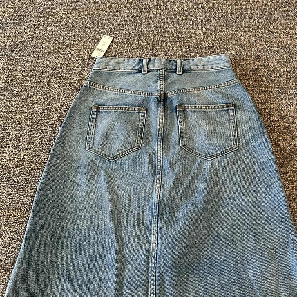 NWT Anthropologie Petite Pilcro The Madi Slit Front Denim Skirt Sz 6P - Image 11