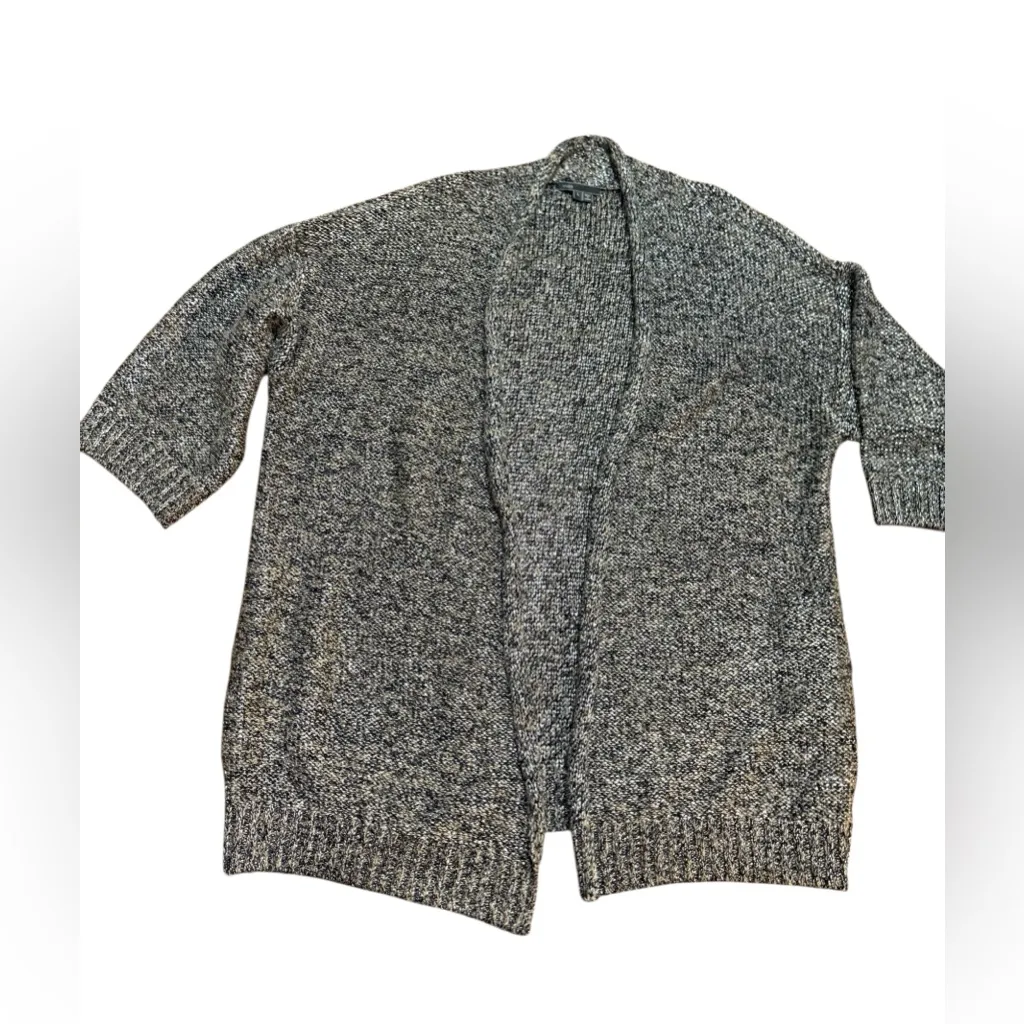 Vince. Metallic Threaded Linen Blend Open Front Cardigan Sz Large - Image 9