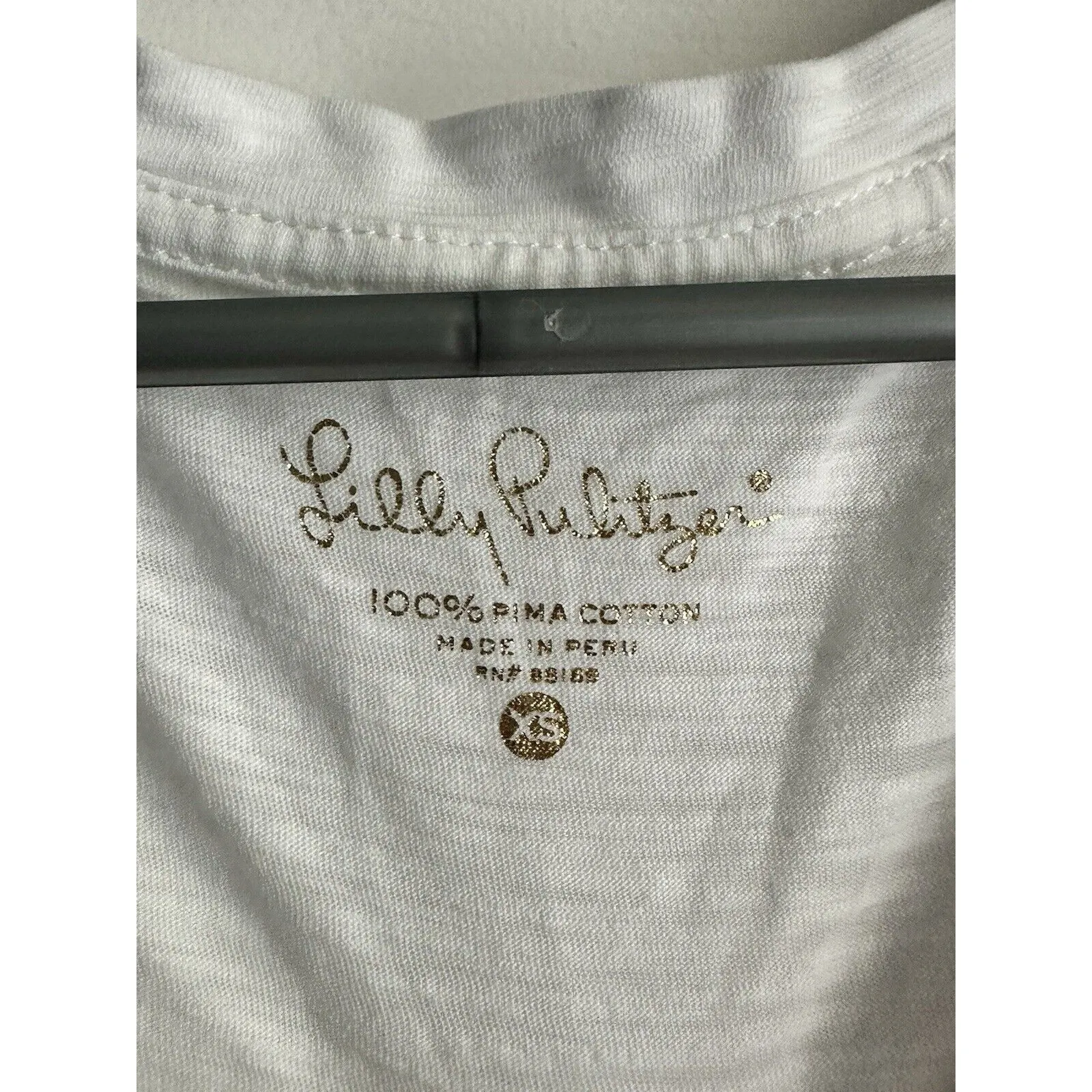 Lilly Pulitzer Women’s Tank Top White Pima Cotton XS Basic - Image 2