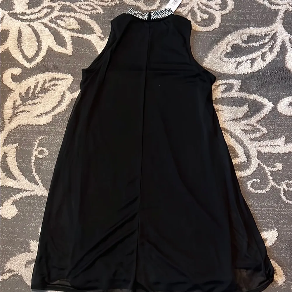 Annalee + Hope Black Sleeveless Dress with Silver Embellished Collar - Image 5