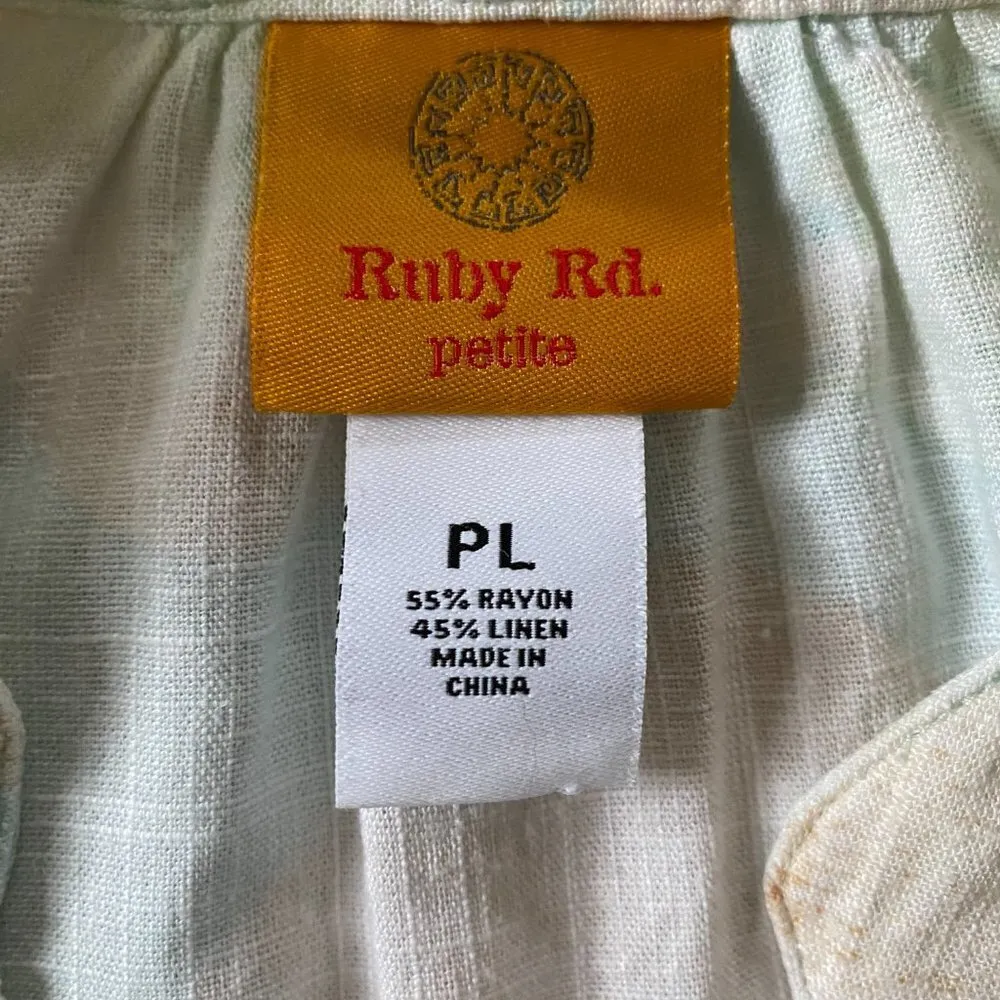 Ruby Rd. long sleeve v-neck pullover multicolored top women's size Petite large - Image 9