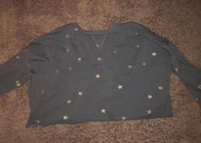 Cropped Star Sweater Gray Size XL - Image 3