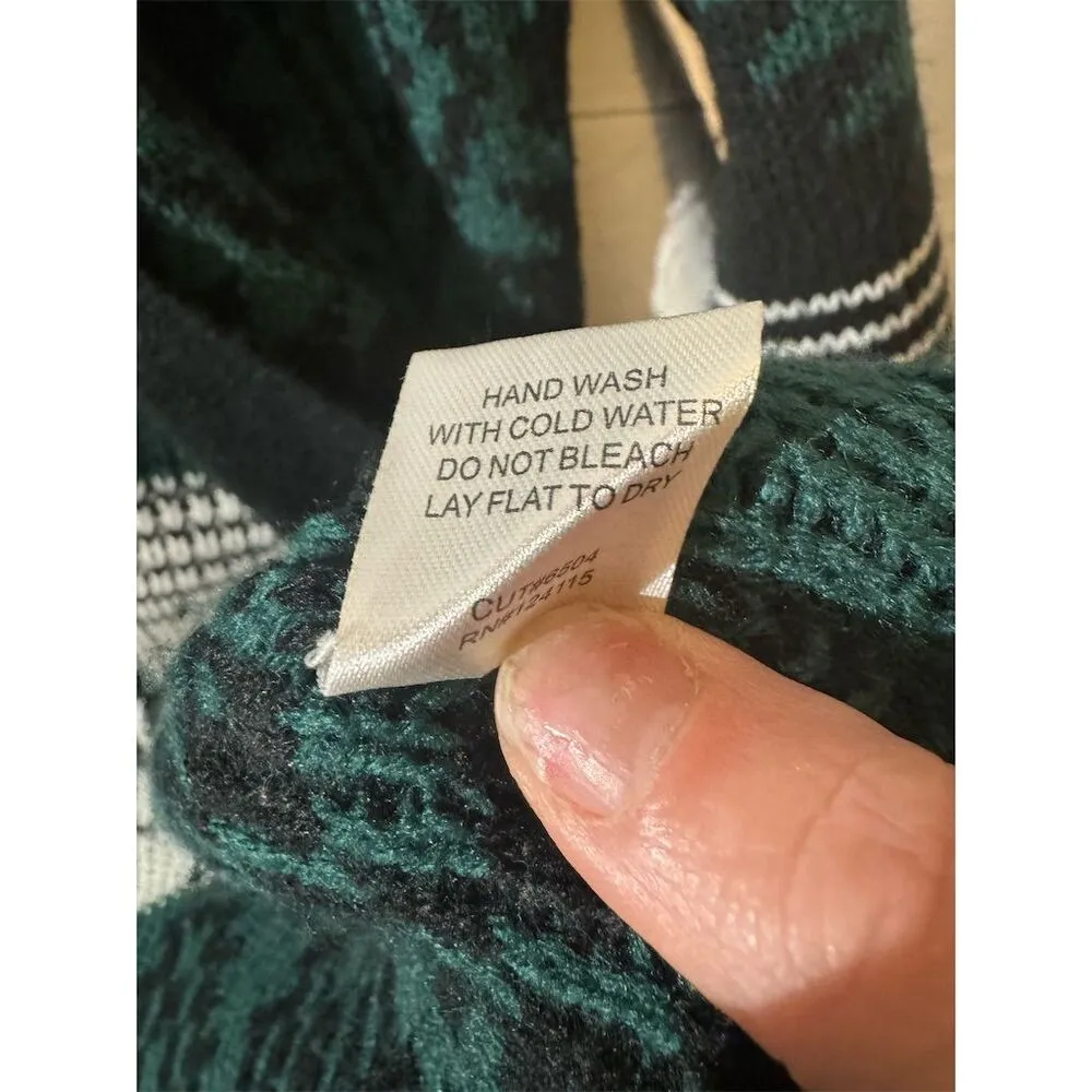 Elodie Women's Aztec Pattern Open Front Mohair Blend Cardigan Sweater L Western - Image 9