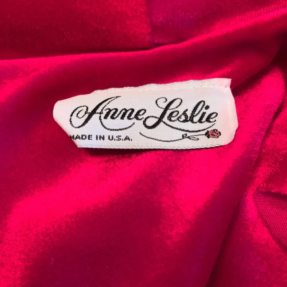 Vintage Womens Robe And Pants Size M Medium Pink Silky Satin Velour Romantic Black - Image 4