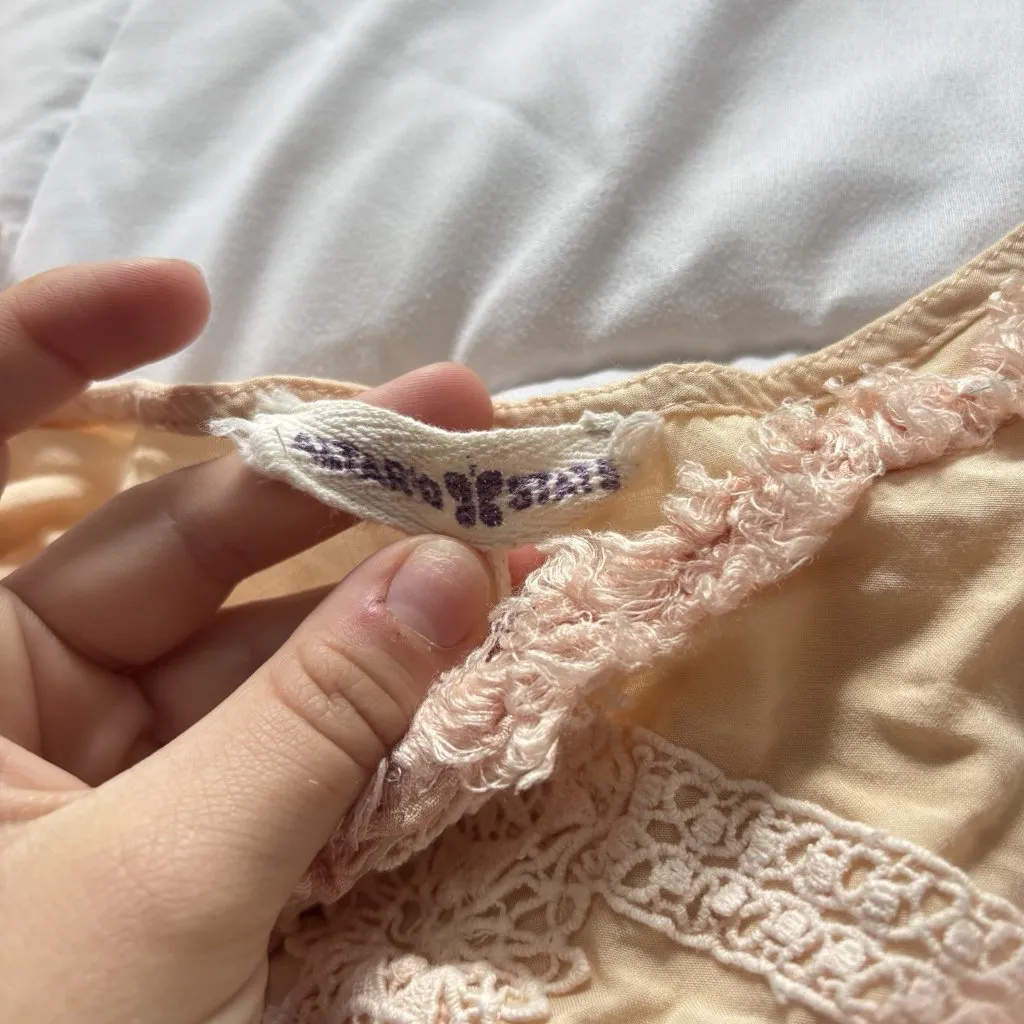 Altard State Mini Dress Boho Cottage Coastal Floral Tiered Womens Large Coral - Image 2