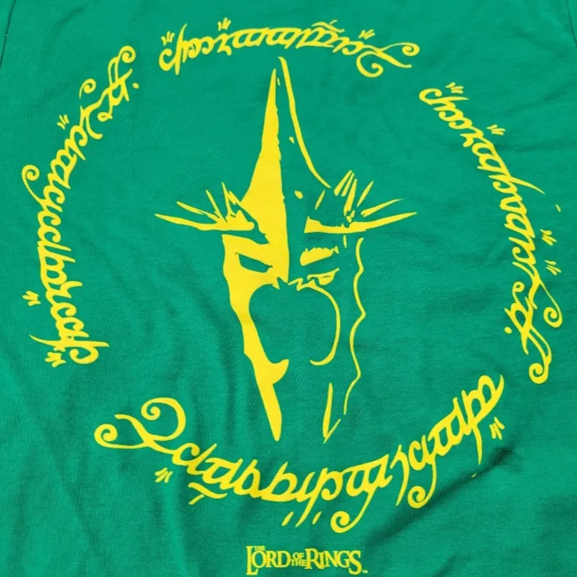 New The Lord Of The Rings Shirt Size XS Witch King Mask Graphic Print Shirt Flaw Green - Image 4
