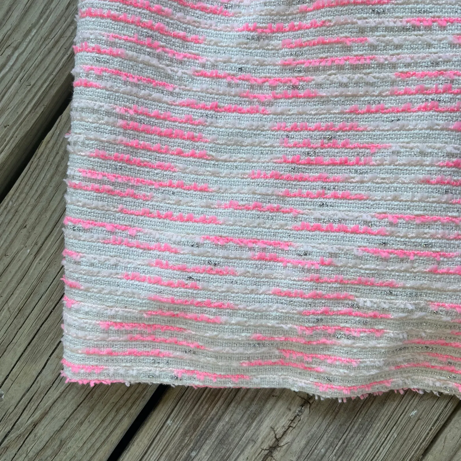 Anthropologie Moulinette Soeurs Pink & White Tweed Mini Dress Size 4 - Image 5