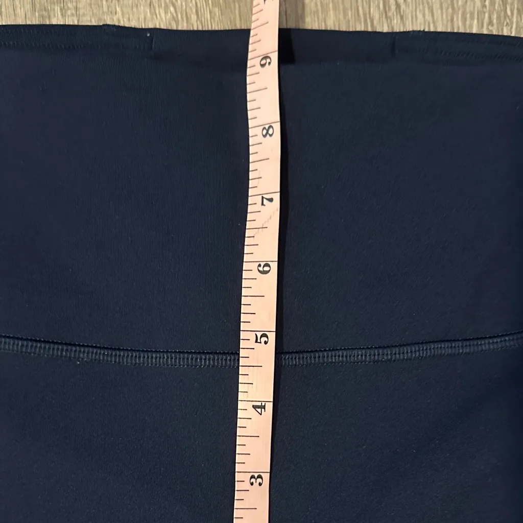 Lululemon 4 Pace Rival High Rise True Navy Crop Athletic Workout Women Leggings - Image 5