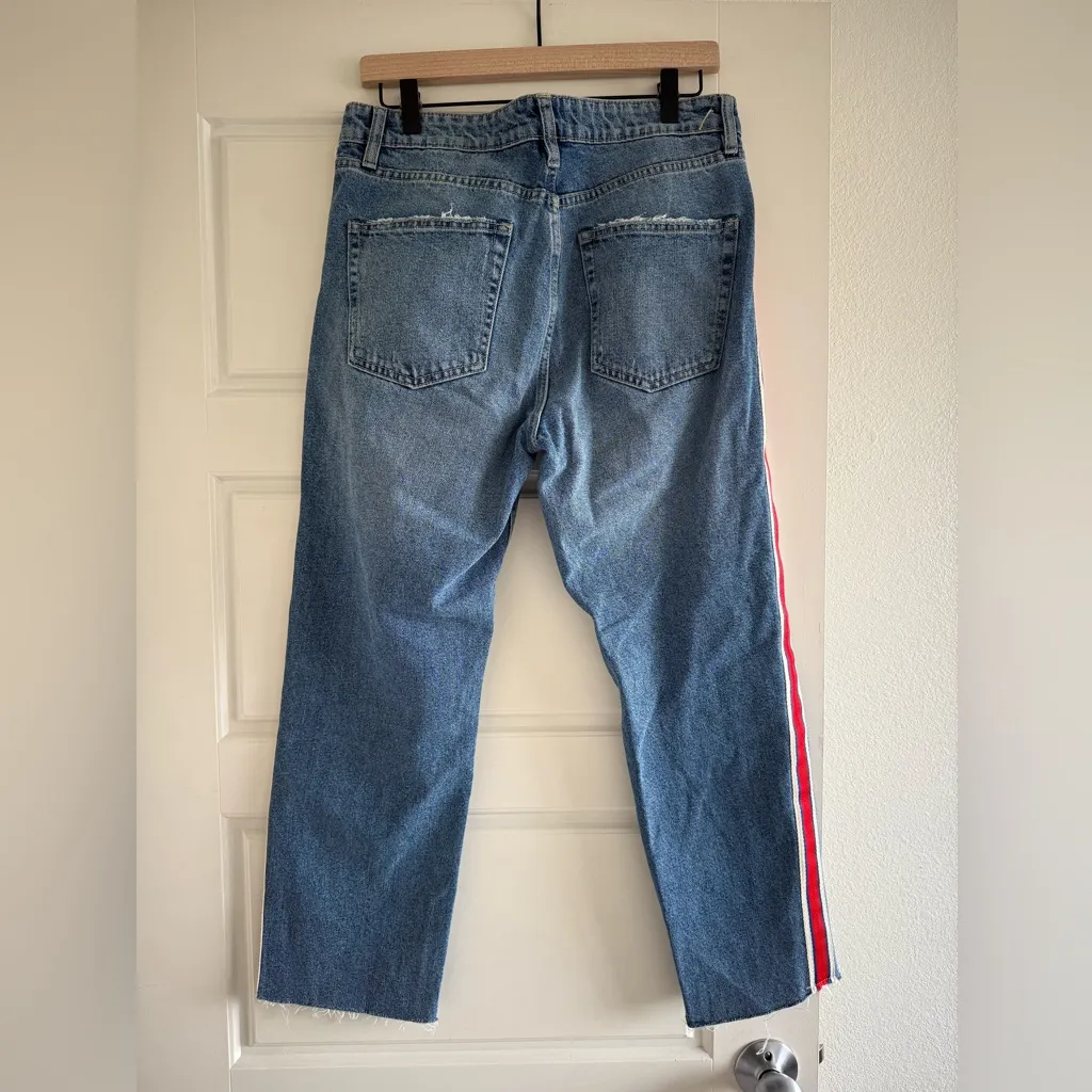 ZARA  Authentic Denim By TRF Straight Leg Medium Wash Jeans Size 8 - Image 3