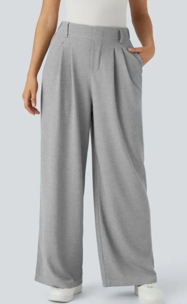 HALARA- NWT Flex High Waisted Super Wide Leg Pull On Gray Work Pants Size XL - Image 1