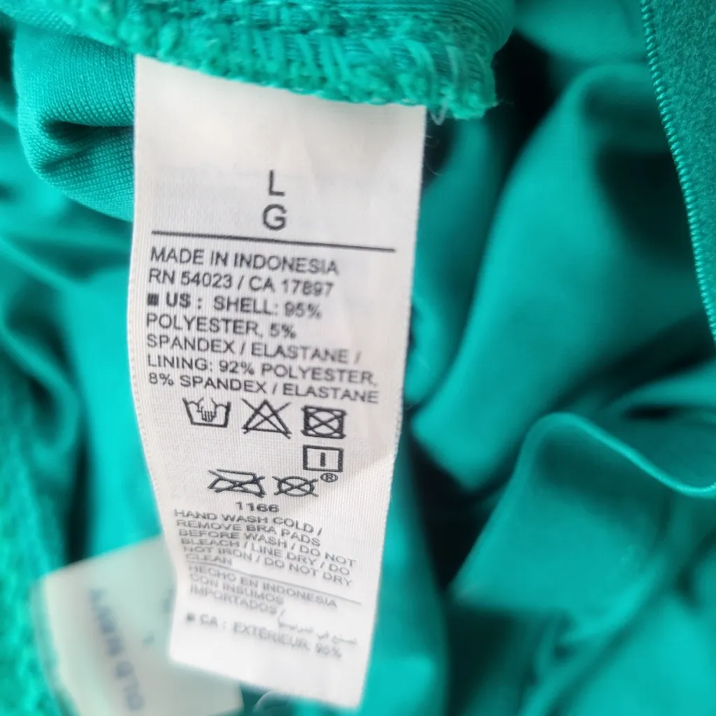 Old Navy One-ShoulderTextured Teal Swimsuit, Size Large - Image 6