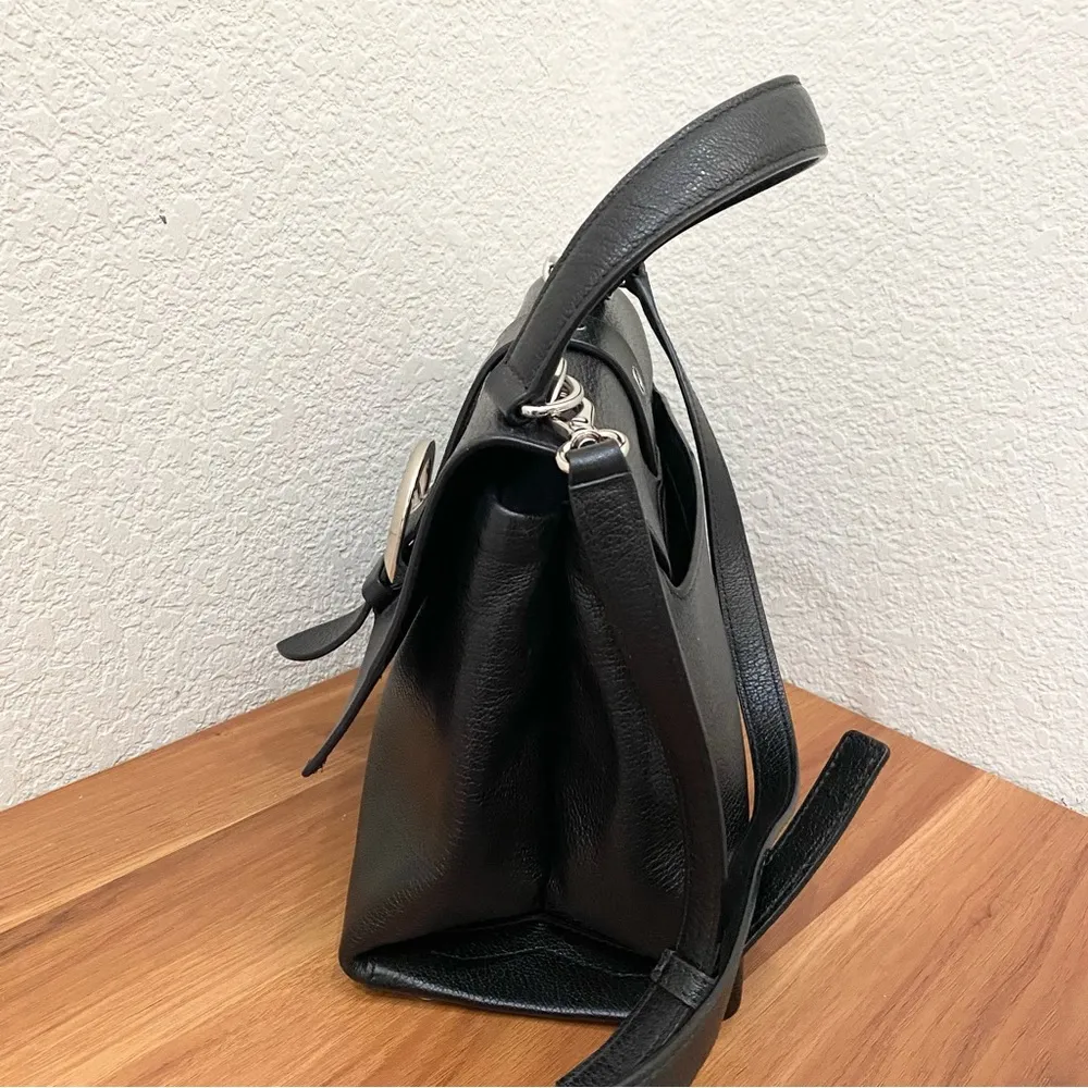 HENRI BENDEL Black Riverside Top Handle Satchel Bag Crossbody Purse Bag - Image 2