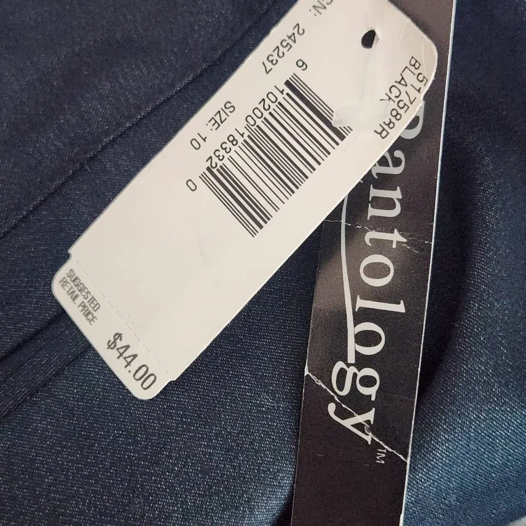 Pantology Midnight Trousers NWT Size 10 Pantology Straight Leg Dress Pants Black - Image 8