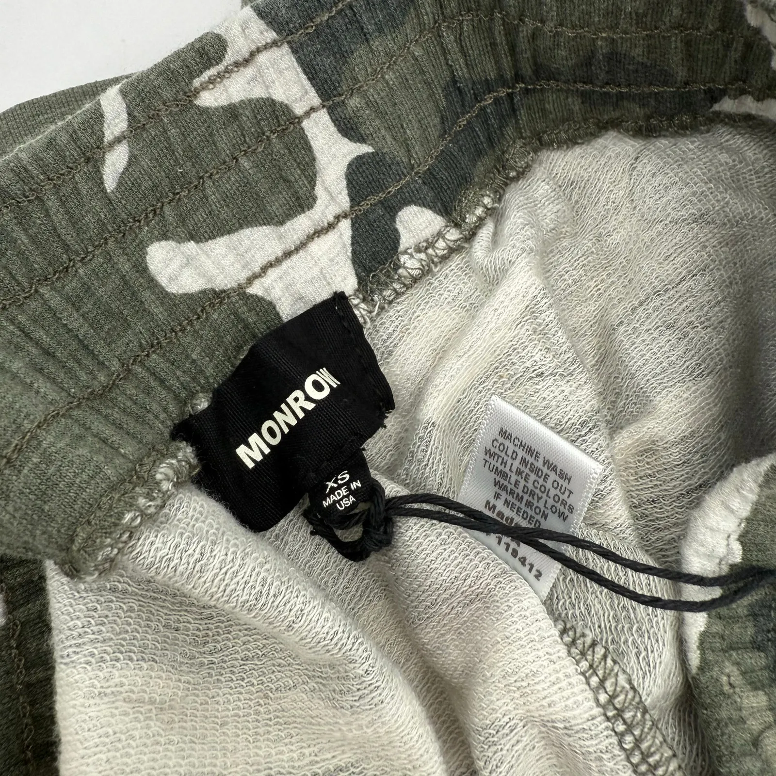 MONROW Shorts SZ Extra Small Camo NWT Casual Lounge Tri - Image 4