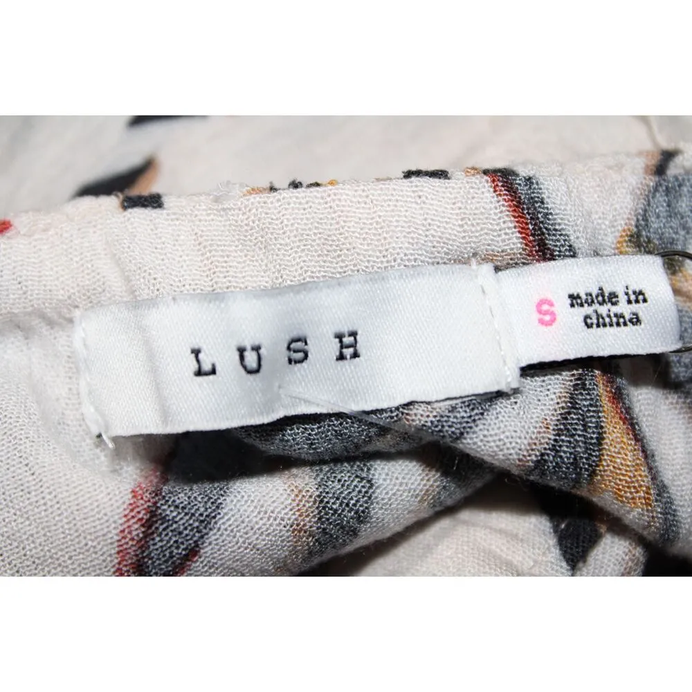 NWT Womens Lush Beige Black Yellow Floral Rayon Sleeveless Jumpsuit Size Small S - Image 3