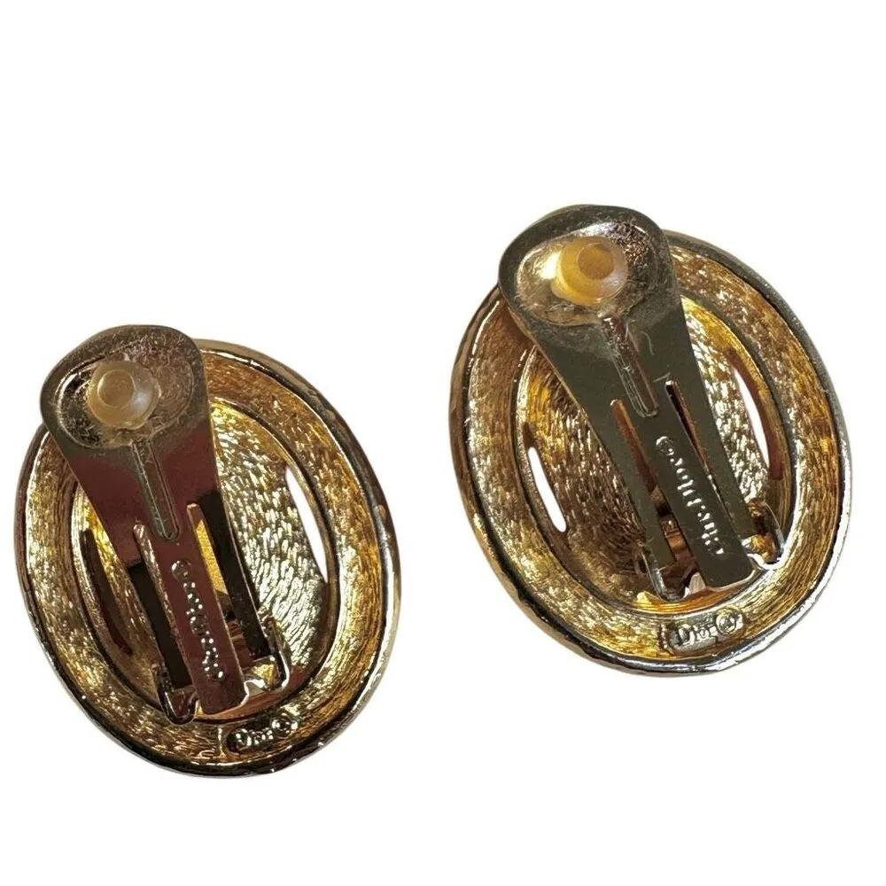 Vintage Christian Dior Amber Glass Clip - Image 2