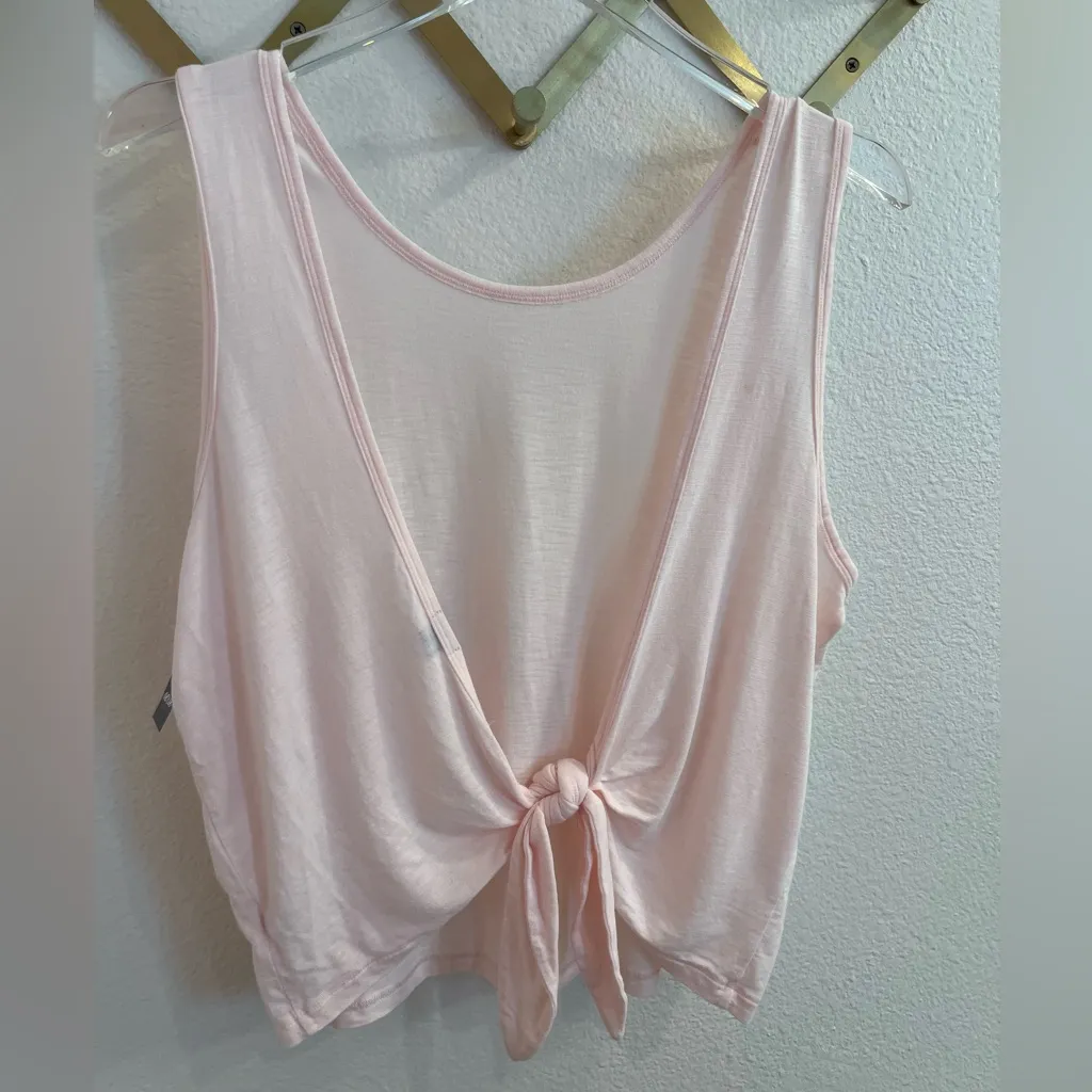 NWT Aerie Light Pink Open Back Tie Tank Top Large - Image 3