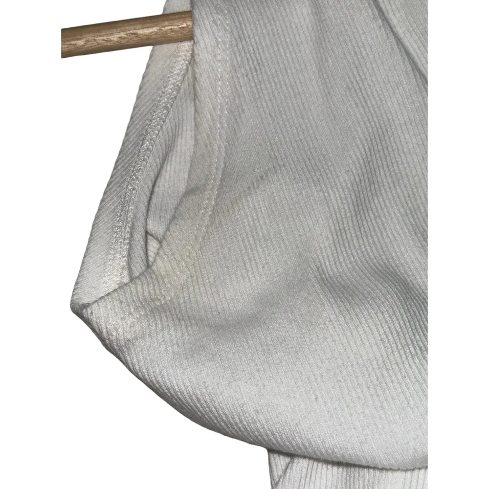 Abercrombie & Fitch Soft AF White Ribbed Cotton Sleeveless Polo Bodysuit Size M - Image 6