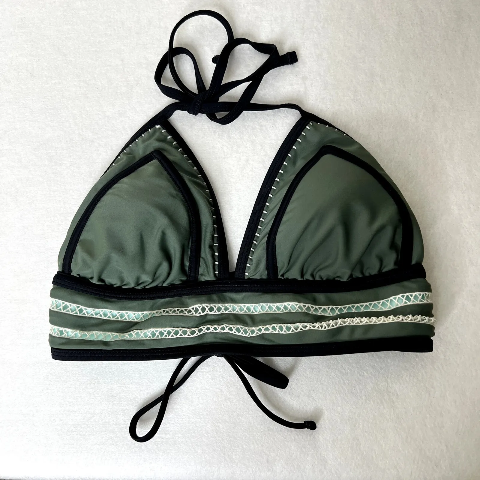 Xhilaration Green Triangle Bikini Top - Image 4