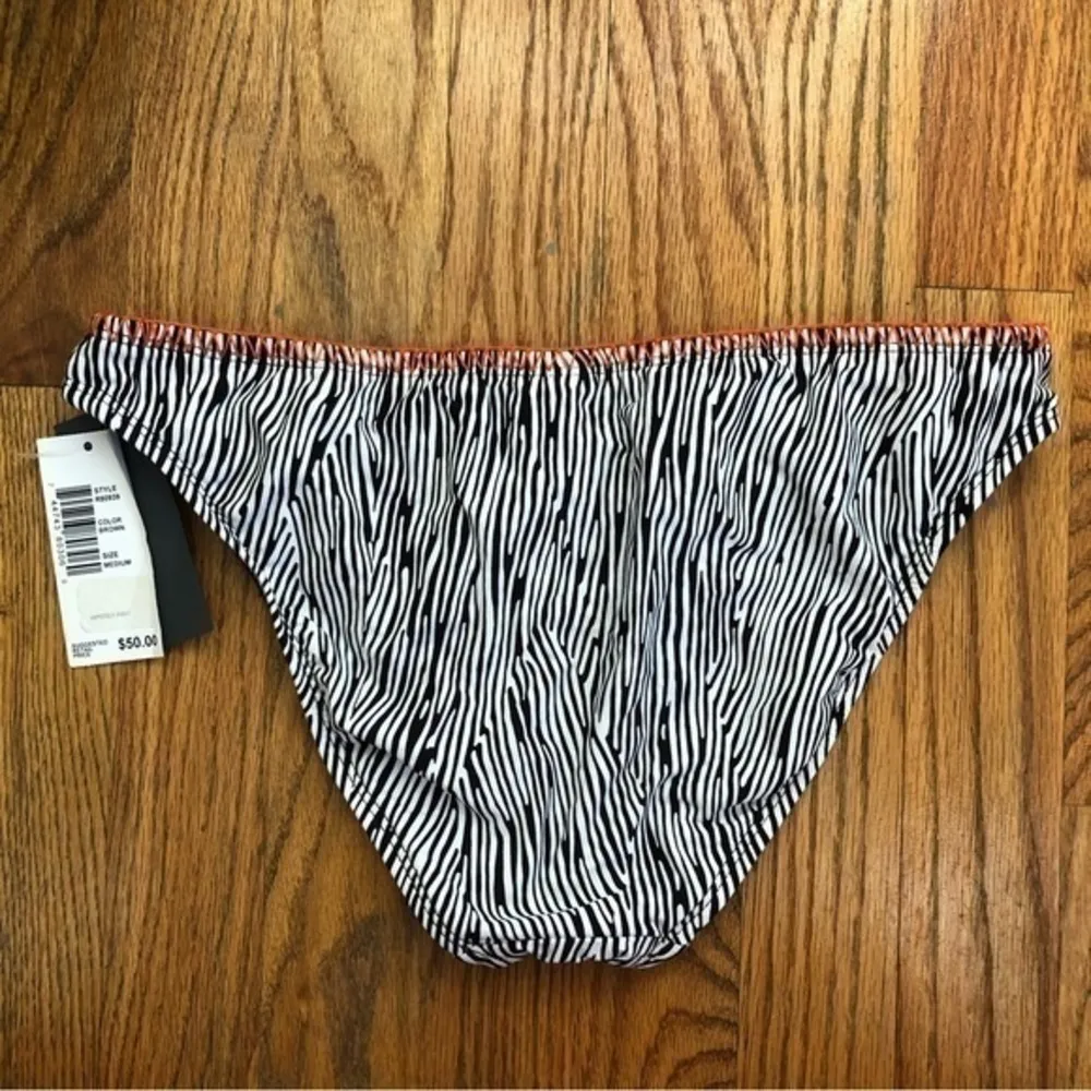 NEW NWT KENNETH COLE REACTION Brown Etc Zebra Hipster Swim Bikini BOTTOM Medium - Image 7
