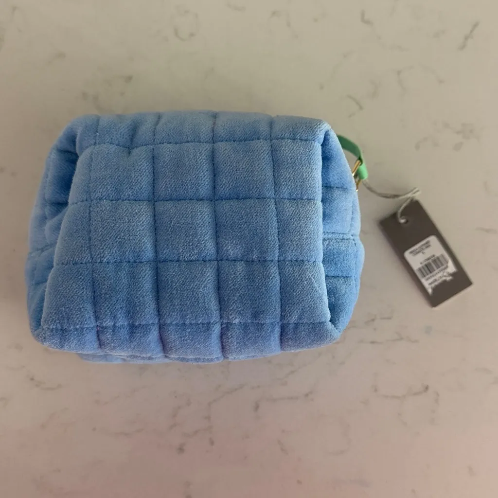 Oliver Bonas Blue Quilted Pouch - Image 2