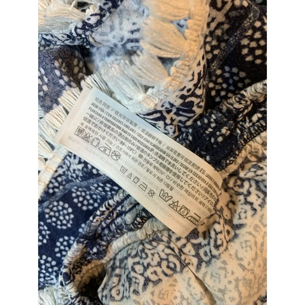 Abercrombie & Fitch Coquette Boho Fringe Shorts‎ Womens Large Waist Drawstring - Image 9