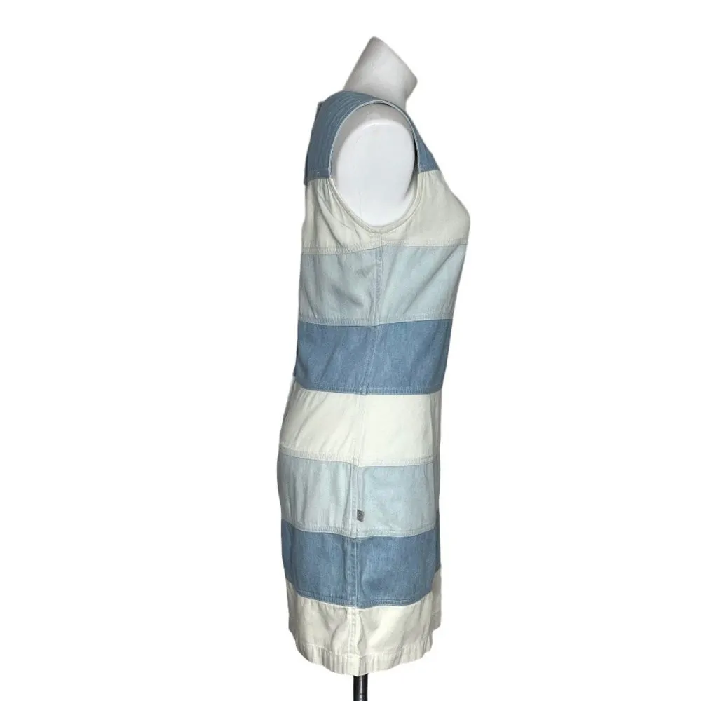 PALMER E PALMER Denim Dress Sleeveless Blue Stripes Shift Womens Size 10 - Image 2