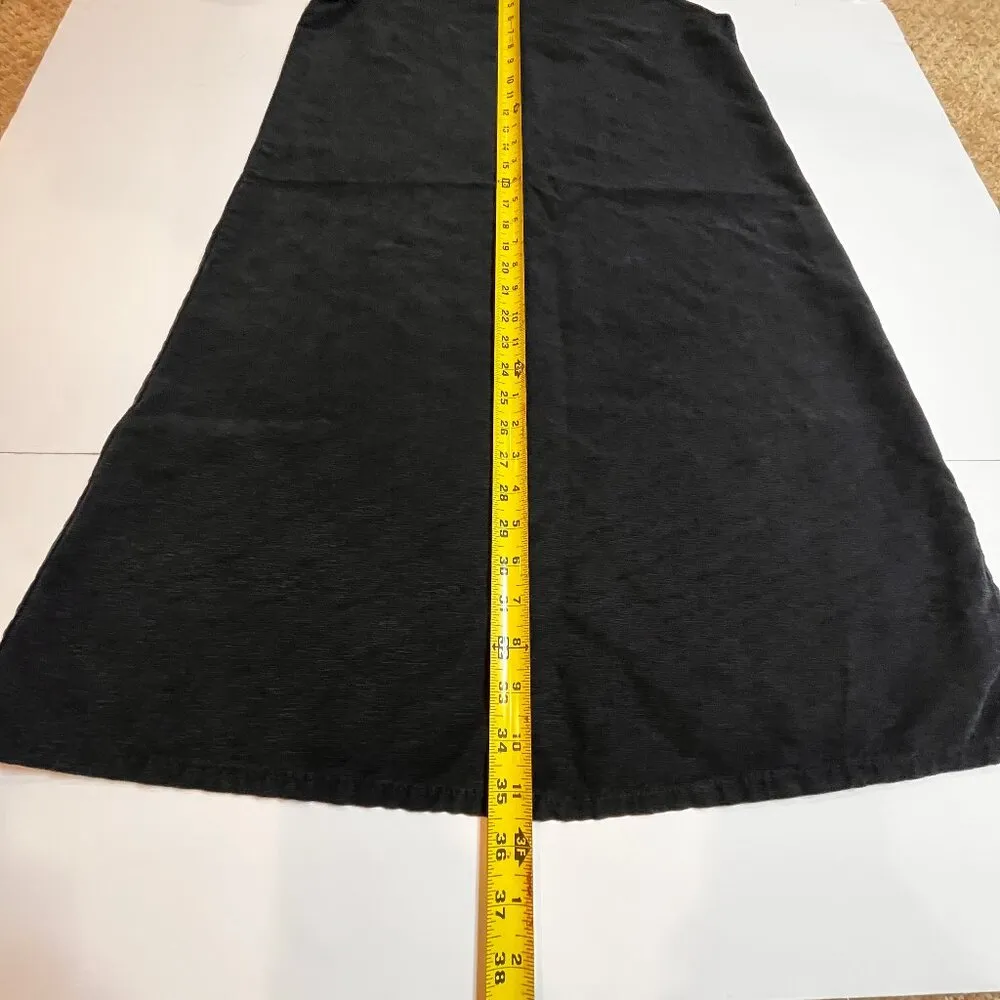Eileen Fisher Black 100% Silk Sleeveless Shift Dress S Minimalist Quiet Luxury - Image 5